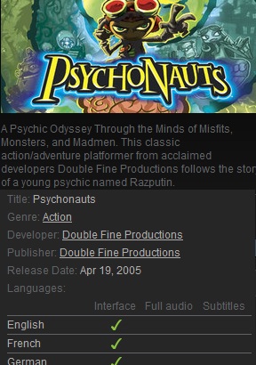 Psychonauts Steam - Click Image to Close